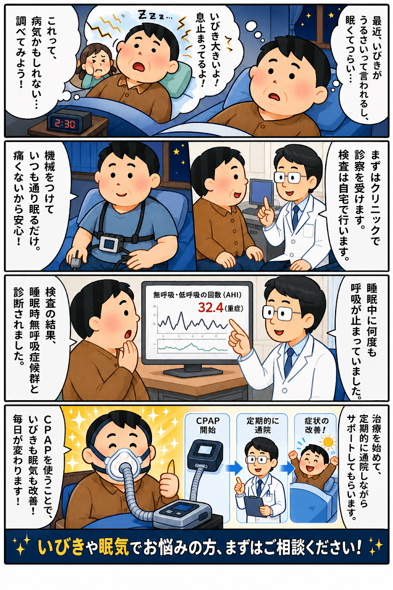 CPAP療法を受けるまでの流れ